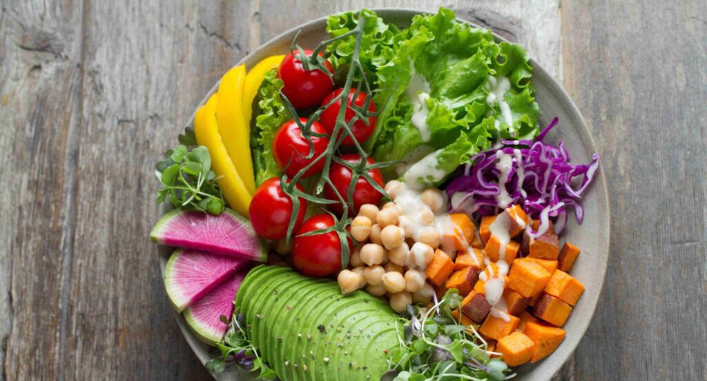 Food trends with vegetable plate