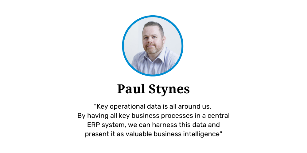 Portrait and quote about ERP systems and business intelligence from a professional.